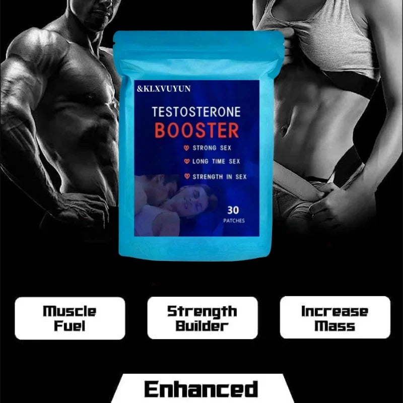 Testosterone Booster – 30 Parches Transdérmicos con Maca y Shilajit para Energía, Resistencia y Fuerza